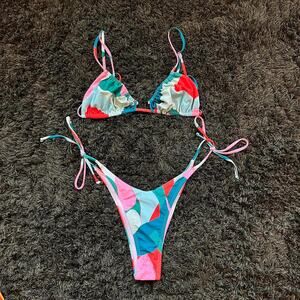 Green Abstract Bikini